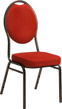 Banquet stål stol - rød/grå