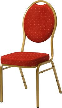 Banquet stål stol - rød/guld