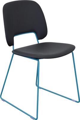 Traffic stol - turkis blå/sort kunstlæder